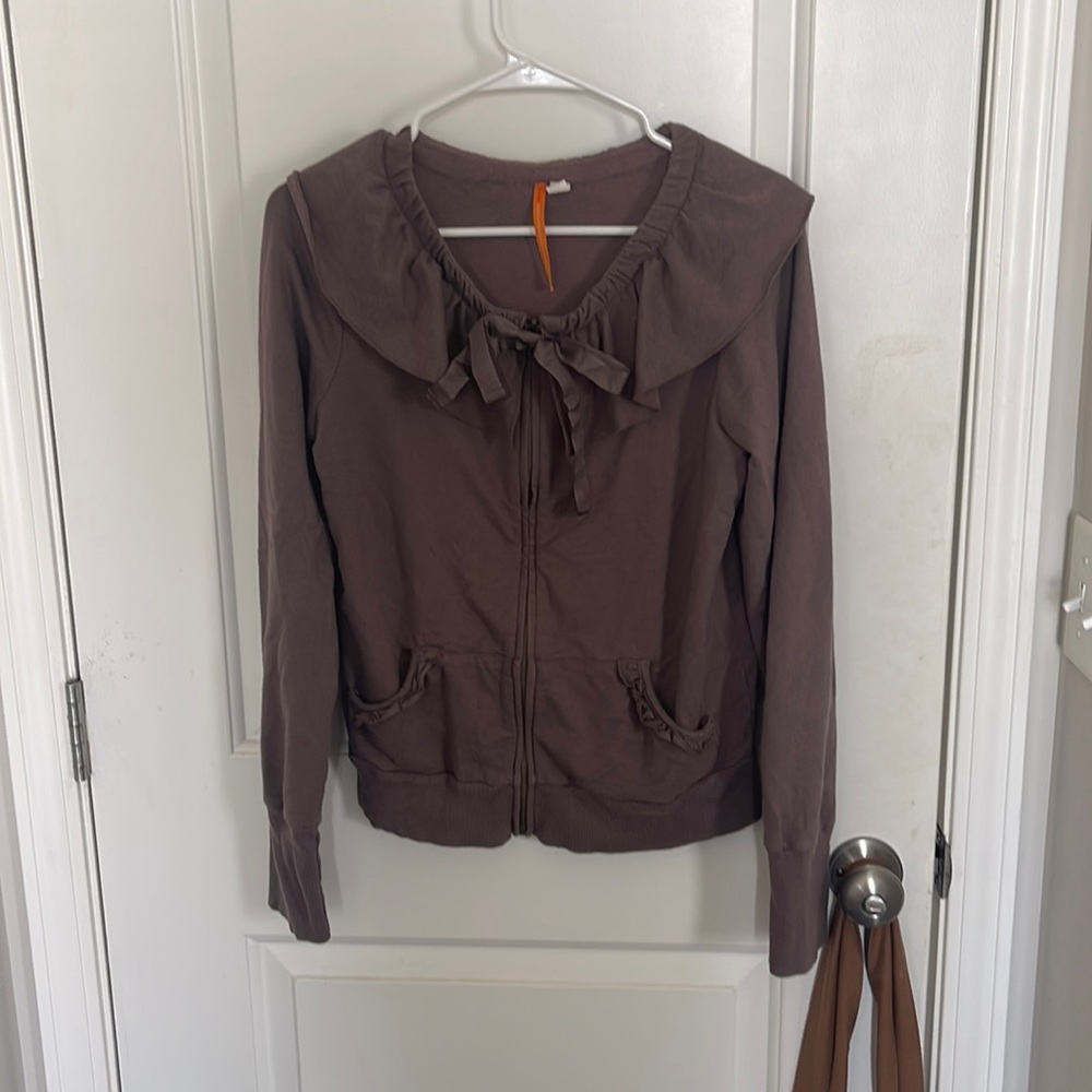 Saturday Sunday Ruffle Zip Up